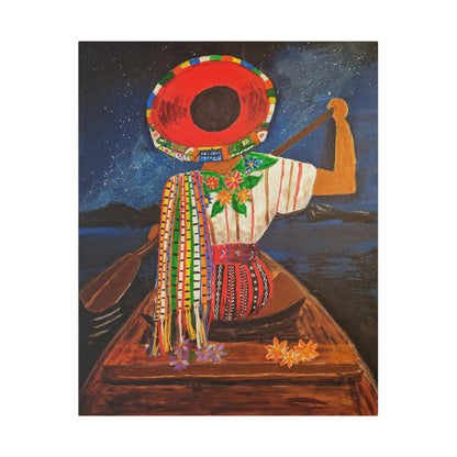 Guatemala Woman in Lake - Matte Canvas Print