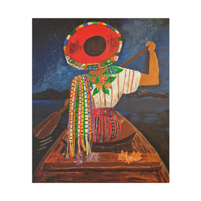 Guatemala Woman in Lake - Matte Canvas Print