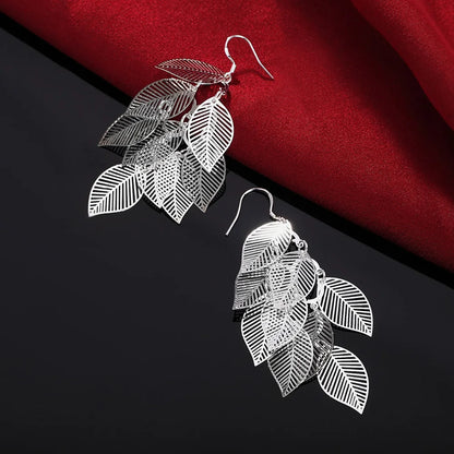 925 Sterling Silver Earrings fashion Jewelry Woman Layered