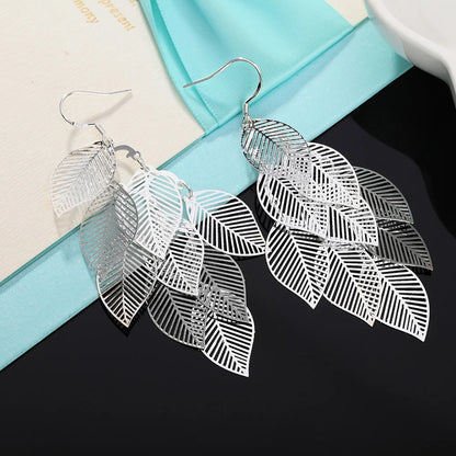 925 Sterling Silver Earrings fashion Jewelry Woman Layered