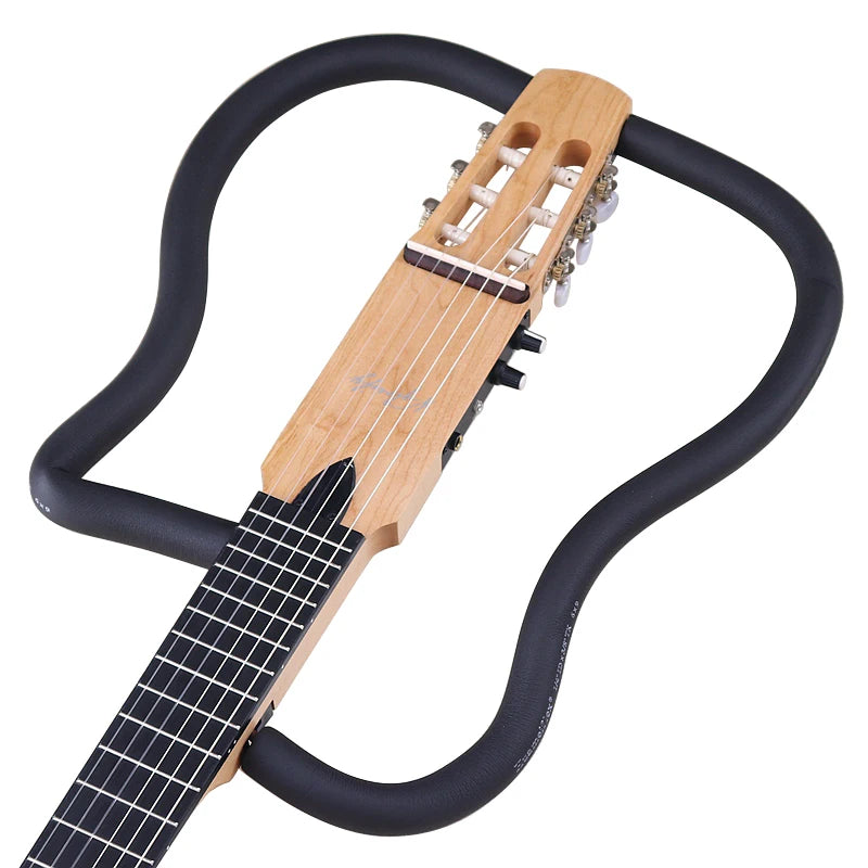 Headless Guitar 6 String Silence Classical Guitar 34 Inch Foldable Electric Guitar Full Canada Maple Wood Body Silent Style